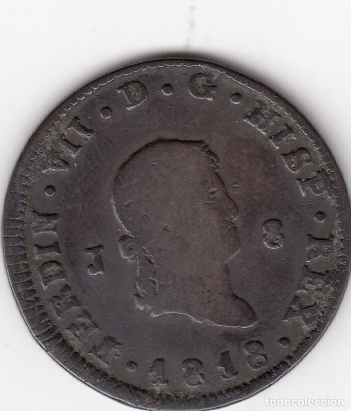 Monedas de Espa&ntilde;a: FERNANDO VII: 8 MARAVEDIS 1818 JUBIA - Foto 1