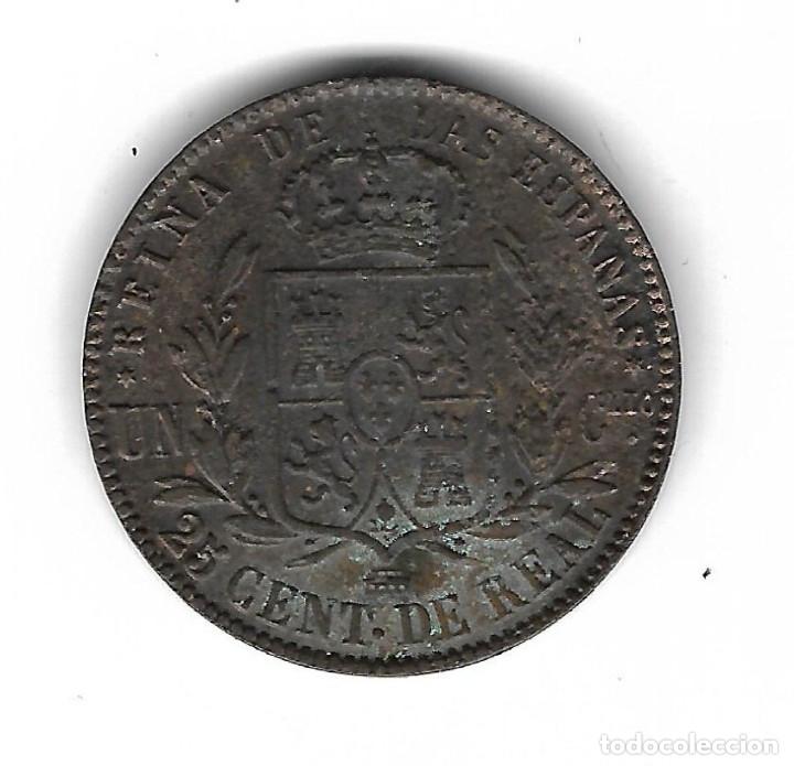 Monedas de Espa&ntilde;a: MONEDA. ISABEL II. 25 CENTIMOS DE REAL. 1860. S/C. - Foto 2