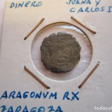 Monedas de España: MONEDA DE 1 DINERO DE JUANA Y CARLOS (ZARAGOZA) MUY RARA