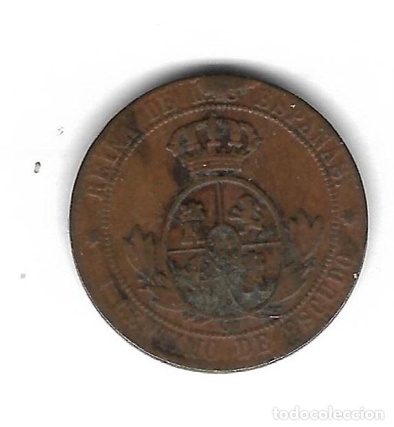 Monedas de Espa&ntilde;a: MONEDA. ISABEL II. 1 CENTIMO DE ESCUDO. 1868. SEVILLA - Foto 2