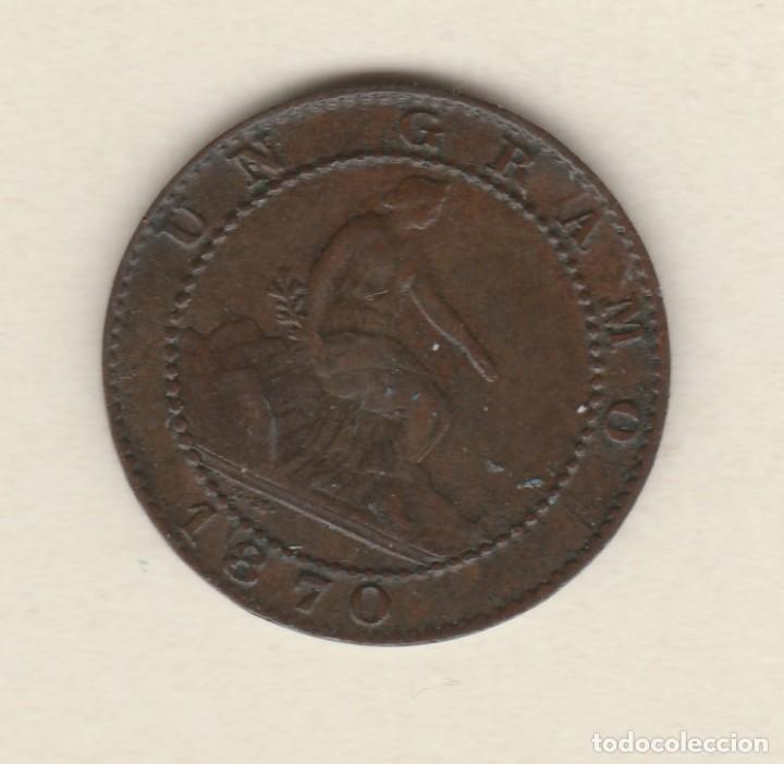 Monedas de Espa&ntilde;a: GOBIERNO PROVISIONAL- 1 CENTIMO- 1870-SC - Foto 2
