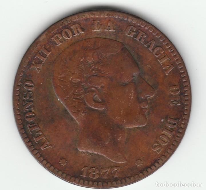 Monedas de Espa&ntilde;a: ALFONSO XII- 10 CENTIMOS- 1877 - Foto 1