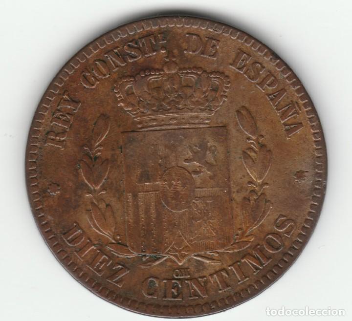 Monedas de Espa&ntilde;a: ALFONSO XII- 10 CENTIMOS- 1877 - Foto 2