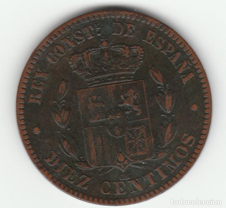 Monedas de Espa&ntilde;a: ALFONSO XII- 10 CENTIMOS- 1878 - Foto 2