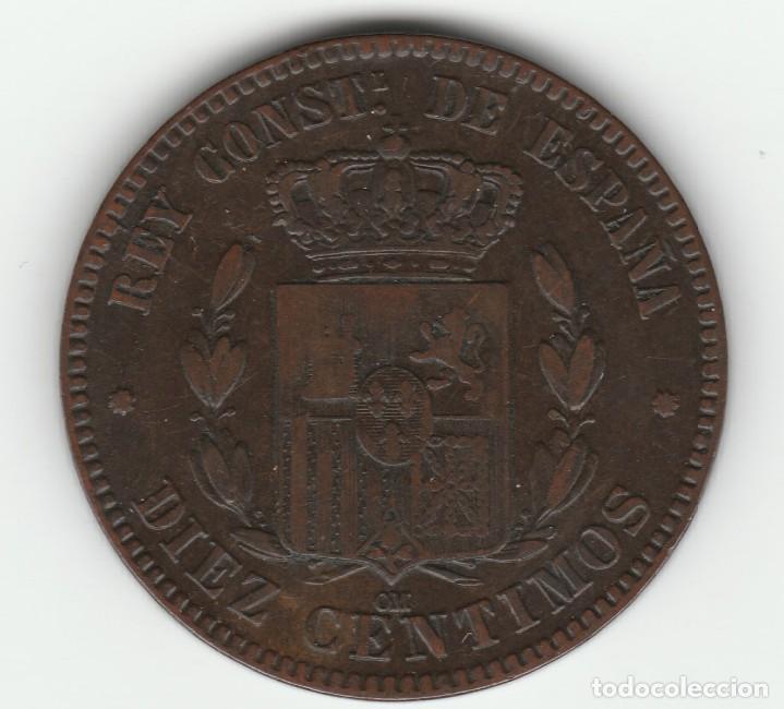 Monedas de Espa&ntilde;a: ALFONSO XII- 10 CENTIMOS- 1879 - Foto 2