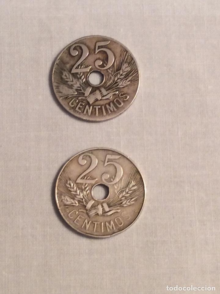 Monedas de Espa&ntilde;a: DOS MONEDAS DE ESPA&Ntilde;A DE 25 CENTIMOS - 1927 - Foto 1