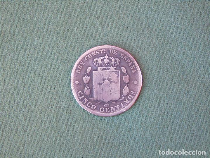 Monedas de Espa&ntilde;a: 5 CENTIMOS  ALFONSO XII ESPA&Ntilde;A 1877 - Foto 2