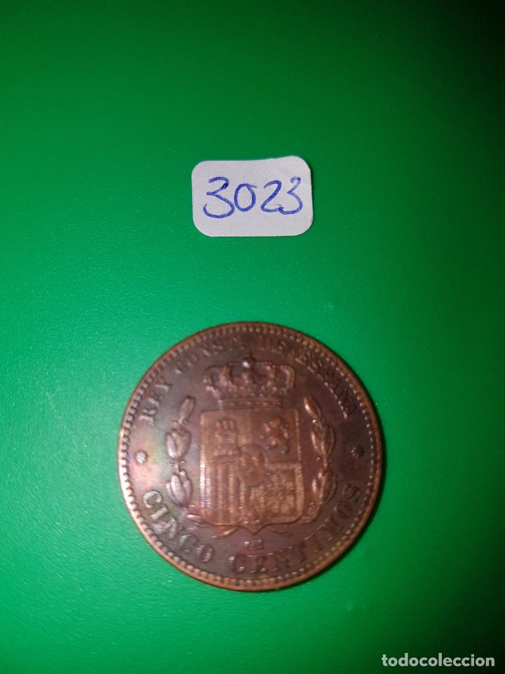 Monedas de Espa&ntilde;a: BONITOS CINCO CENTIMOS DE ALFONSO XII. 1877 - Foto 2