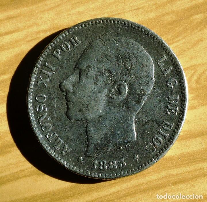 Coins of Spain: MONEDA DE 5 PESETAS FALSA DE &Eacute;POCA DE ALFONSO XII