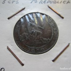 Monedas de España: MONEDA DE 5 CÉNTIMOS DE LA 1ª REPÚBLICA 1870 MBC+. Lote 102745327