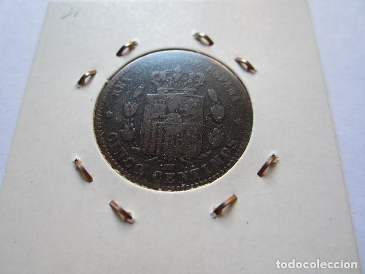 Monedas de Espa&ntilde;a: moneda de 5 c&eacute;ntimos de Alfonso XII 1879 MBC - Foto 2