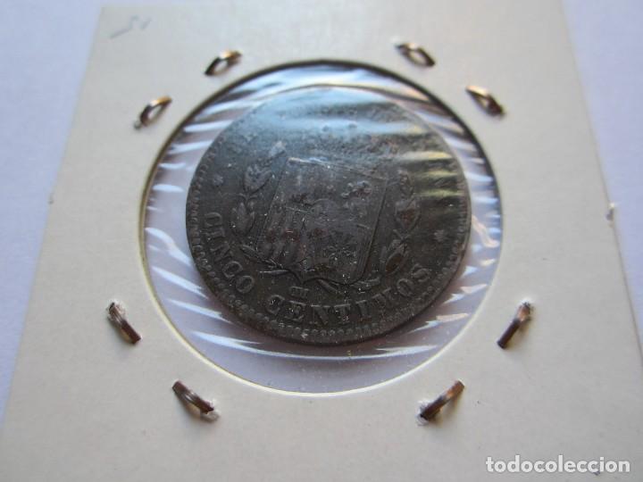 Monedas de Espa&ntilde;a: moneda de 5 c&eacute;ntimos de Alfonso XII 1879 MBC+ - Foto 2