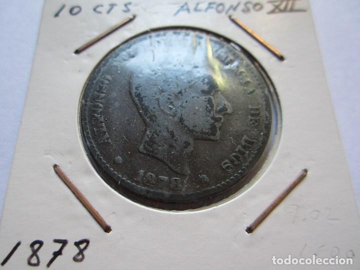 Monedas de Espa&ntilde;a: moneda de 10 c&eacute;ntimos de Alfonso XII 1878 MBC - Foto 1