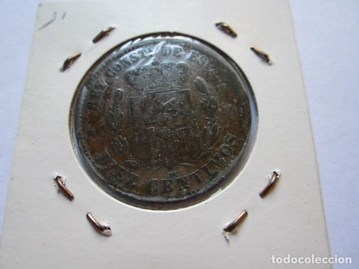 Monedas de Espa&ntilde;a: moneda de 10 c&eacute;ntimos de Alfonso XII 1878 MBC - Foto 2