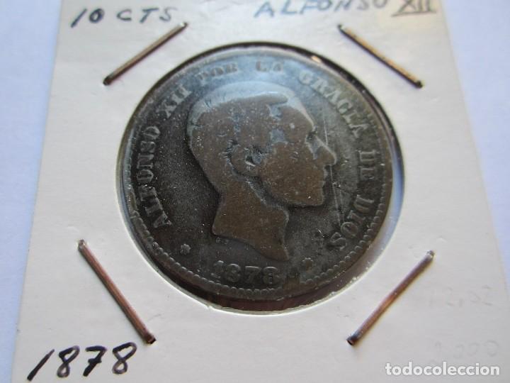 Monedas de Espa&ntilde;a: moneda de 10 c&eacute;ntimos de Alfonso XII 1878 MBC - Foto 1