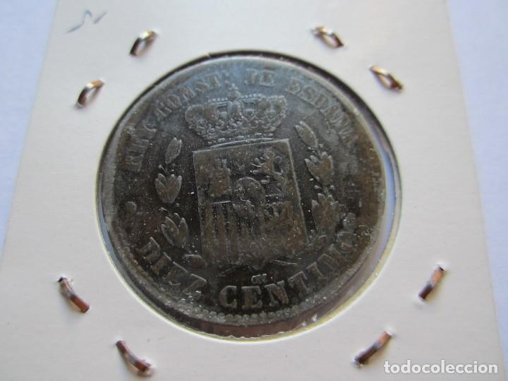 Monedas de Espa&ntilde;a: moneda de 10 c&eacute;ntimos de Alfonso XII 1878 MBC - Foto 2
