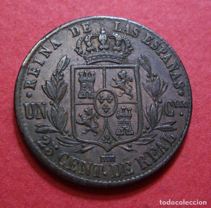 Monedas de Espa&ntilde;a: ISABEL II - 25 CENTIMOS DE REAL SEGOVIA 1854 - Foto 2