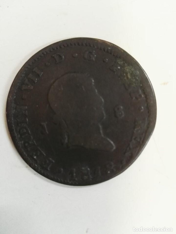 Monedas de Espa&ntilde;a: Moneda de Fernando VII de 1818 J8 - Foto 2