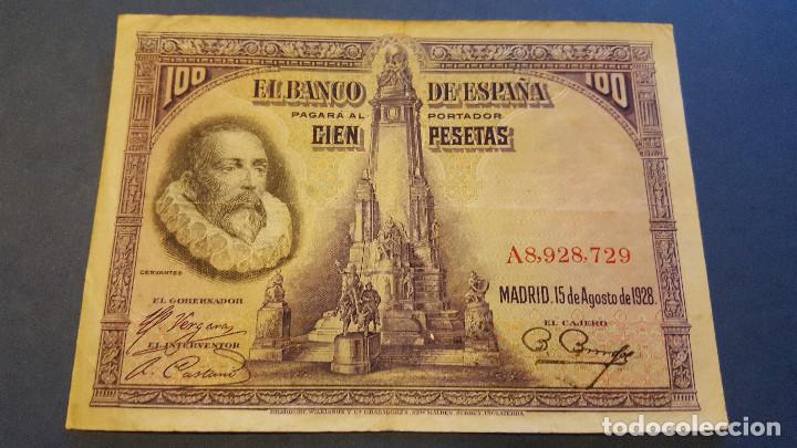 Coins of Spain: 100 Pesetas Cervantes. A&ntilde;o 1928. MBC