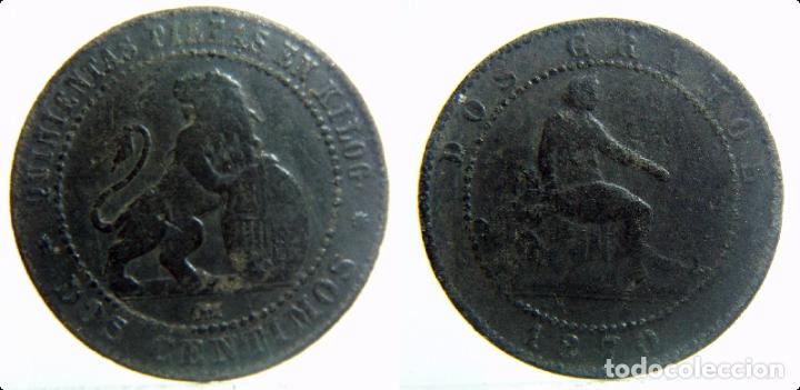 Monedas de Espa&ntilde;a: MONEDA DEL GOBIERNO PROVISIONAL 2 CENTIMOS A&Ntilde;O 1870 - Foto 1