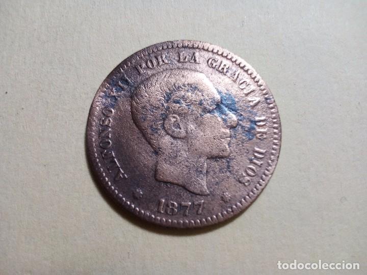 Monedas de Espa&ntilde;a: MONEDA CINCO C&Eacute;NTIMOS COBRE ALFONSO XII 1877 - Foto 1