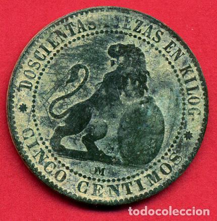 Monedas de Espa&ntilde;a: MONEDA COBRE 5 CENTIMOS 1870 , MBC , ORIGINAL , B5 - Foto 2