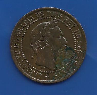 Monedas de Espa&ntilde;a: CARLOS VII 5 CENTIMOS 1875 BRUSELAS - CU - Foto 1