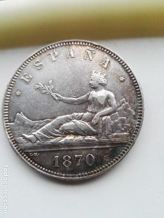Monedas de España: Moneda de Española de plata de 5 pesetas de 1870