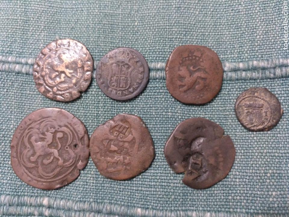 Monedas de Espa&ntilde;a: Lote de siete monedas diversas. A clasificar. - Foto 1