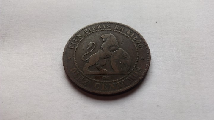 Monedas de Espa&ntilde;a: MONEDA 10 CENTIMOS 1870 - Foto 2