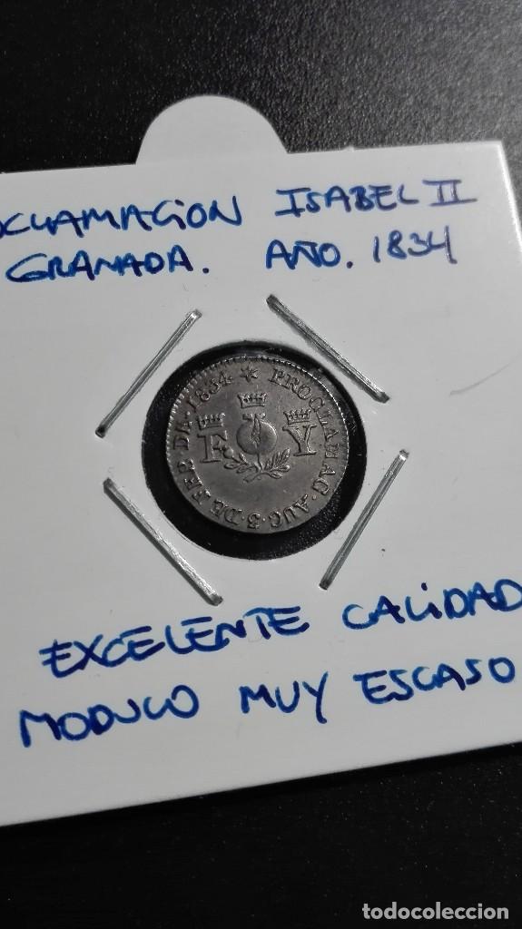 Monedas de Espa&ntilde;a: MONEDA PROCLAMACION ISABEL II GRANADA 1834 - Foto 3