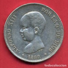 Monedas de España: MONEDA 5 PESETAS 1888 ALFONSO XIII ,ESTRELLAS VISIBLES 18 88 ,DURO DE PLATA , MBC++ ,ORIGINAL, D2544. Lote 111699123
