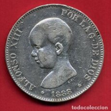 Monedas de España: MONEDA 5 PESETAS 1888 ALFONSO XIII ,ESTRELLAS VISIBLES 18 88 ,DURO DE PLATA , MBC++ ,ORIGINAL, D2545. Lote 111699231