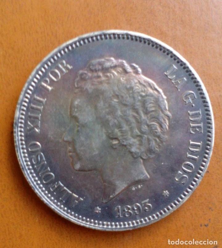M&uuml;nzen von Spanien: 5 pts....1893... PGV...SC- Alfonso XIII ......EXPECTACULAR