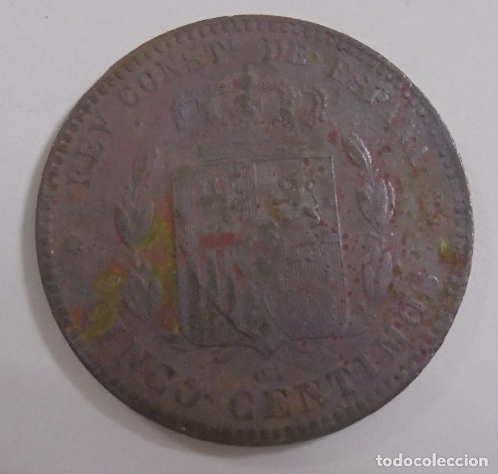 Monedas de Espa&ntilde;a: MONEDA. 5 CENTIMOS. ALFONSO XII. 1878. VER - Foto 2