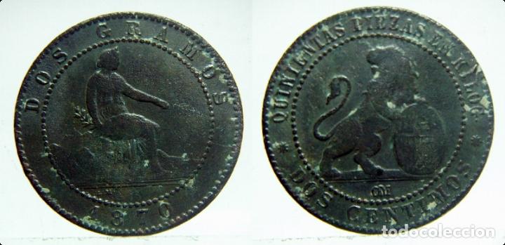 Monedas de Espa&ntilde;a: MONEDA DE GOBIERNO PROVISIONAL 2 CENTIMOS 1870 - Foto 1