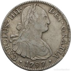 Monedas de España: MEXICO! CARLOS IV, 1788-1808! 8 REALES! 1797! PLATA! MBC+