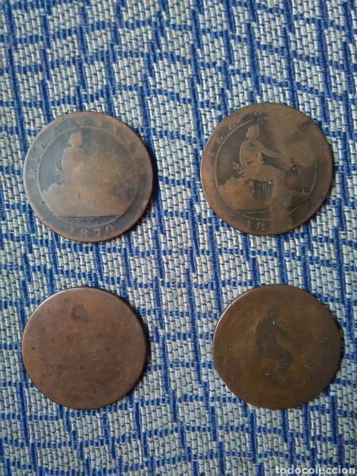 Monedas de Espa&ntilde;a: Lote de 4 monedas 1870 - diez c&eacute;ntimos - Foto 1