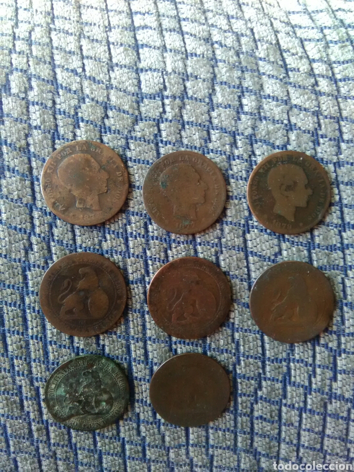 Monedas de Espa&ntilde;a: Lote de 8 monedas cinco c&eacute;ntimos Alfonso xii - Foto 1