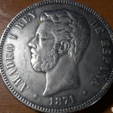 Monedas de España: 5 PESETAS DURO DE AMADEO I DE 1871 FALSO. Lote 117989068