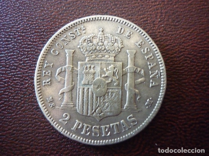 Monedas de Espa&ntilde;a: ALFONSO XII, 2 PESETAS 1884 *84 - Foto 2