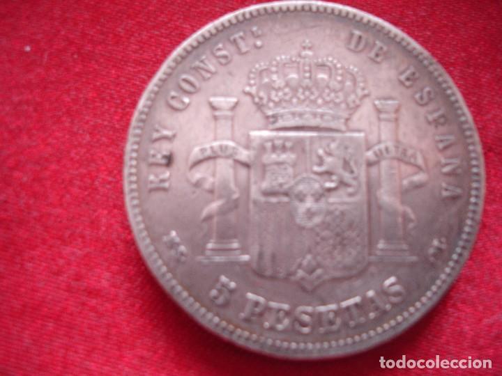 Monedas de Espa&ntilde;a: 5 PESETAS ALFONSO XII 1885 - Foto 2
