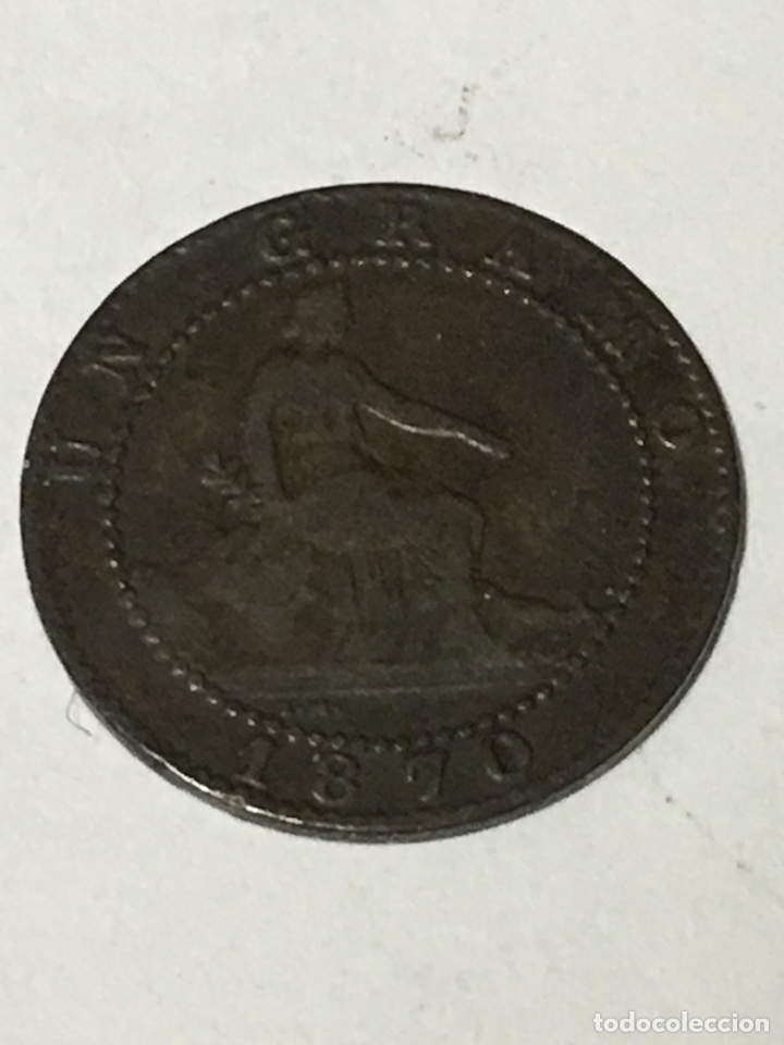 Monedas de Espa&ntilde;a: 1 c&eacute;ntimo 1870 gobierno provisional - Foto 1