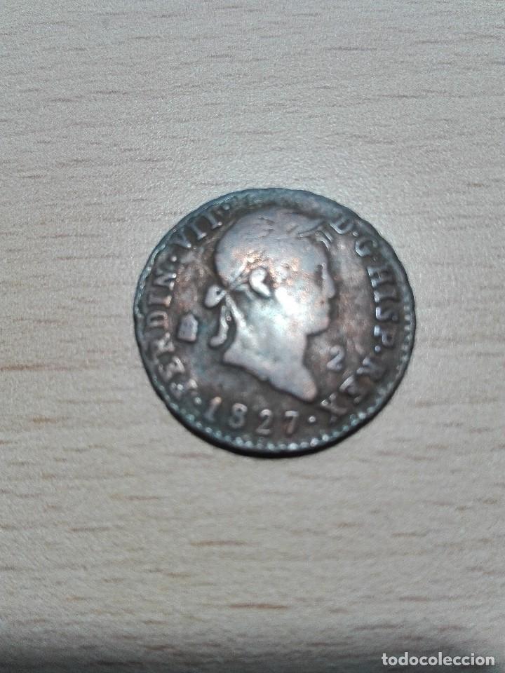 Monedas de España: 2 maravedies 1827. Fernando VII - Foto 1 - 120936043