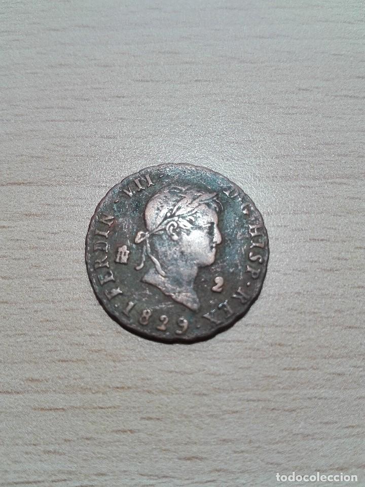 Monedas de España: 2 maravedies 1829. Fernando VII - Foto 1 - 120936419