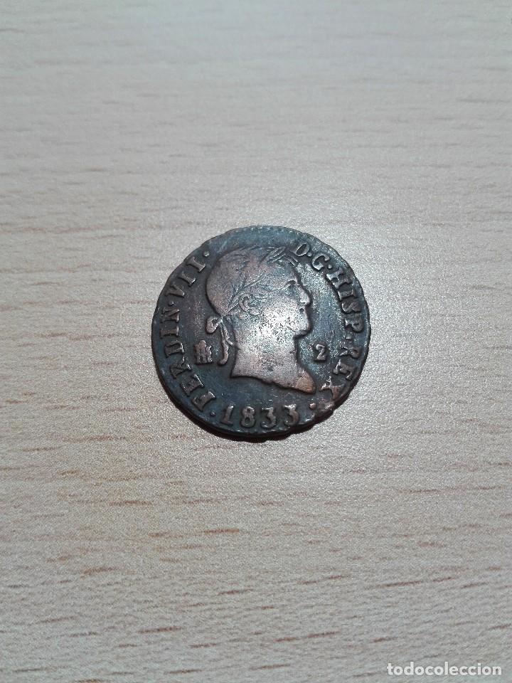 Monedas de España: 2 maravedies 1833 Fernando VII - Foto 1 - 120937399