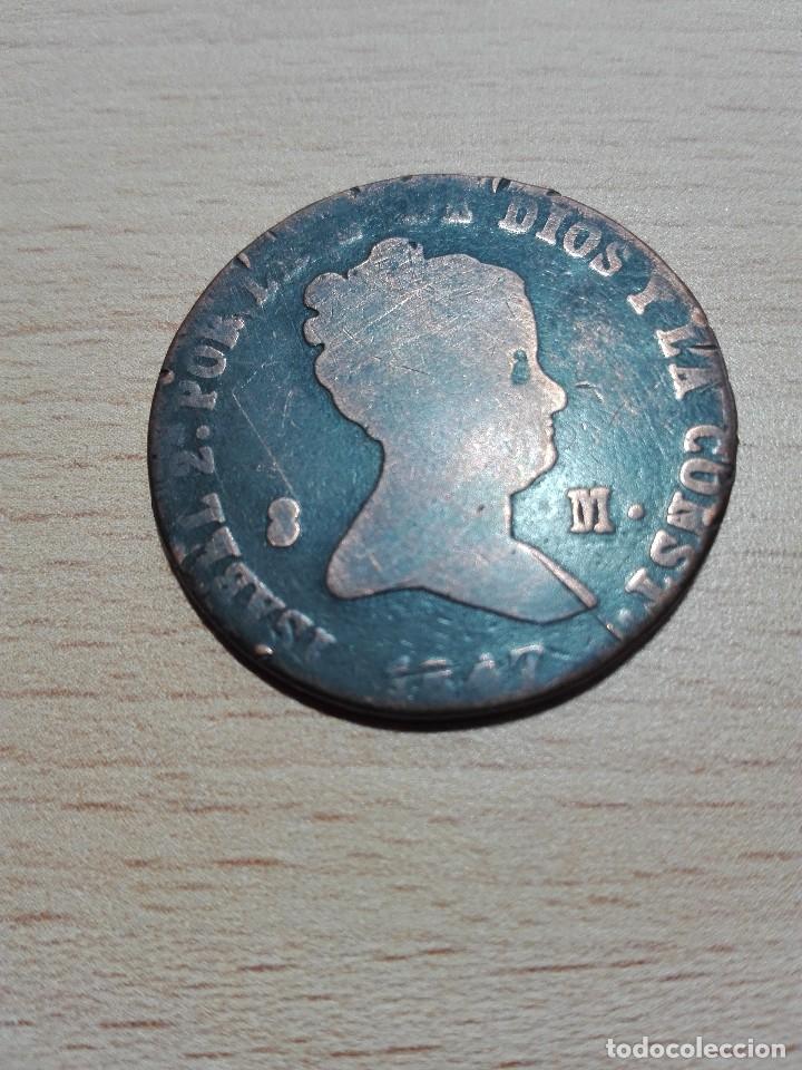 Monedas de España: 8 maravedies 1847 Isabel II - Foto 1 - 120941755