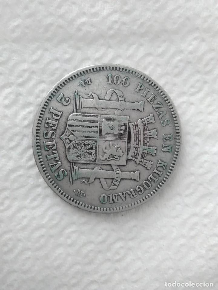 Monedas de Espa&ntilde;a: Moneda plata 2 pesetas 1870. 576 - Foto 2