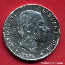 Monedas de España: MONEDA PLATA , ALFONSO XII , 20 CENTAVOS DE PESO 1984 , MANILA , MBC , ORIGINAL , B15. Lote 122291071