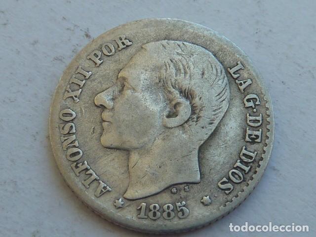 Monedas de Espa&ntilde;a: MONEDA DE PLATA DE 50 CENTIMOS DE ALFONSO XII DE 1885 MS M - Foto 1